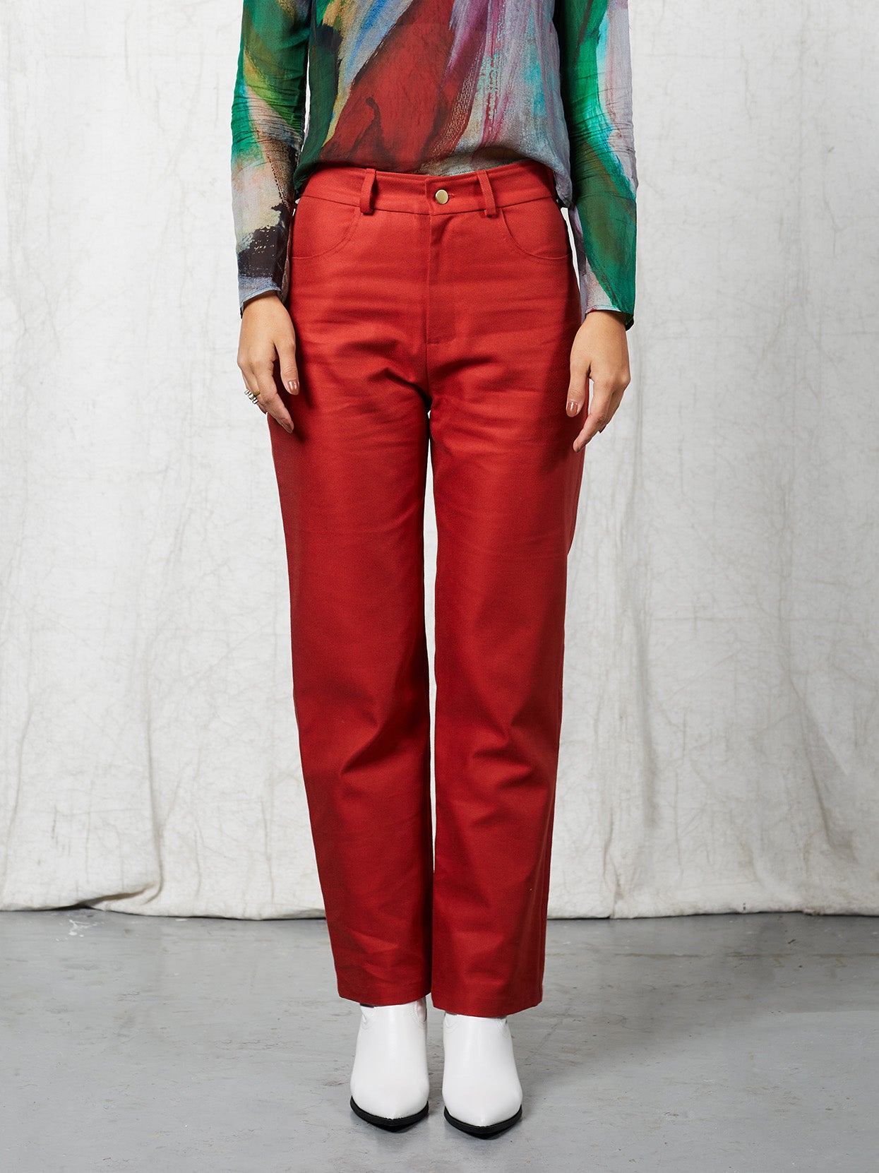 Blue Nude ~ Slow Fashion Brand - Mustang Organic Straight Leg Denim in Chilli