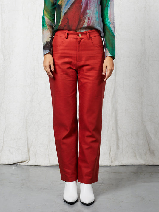 Blue Nude ~ Slow Fashion Brand - Mustang Organic Straight Leg Denim in Chilli