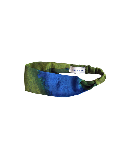 Blue Nude ~ Slow Fashion Brand - Solange Wide Headband in Ocean Silk