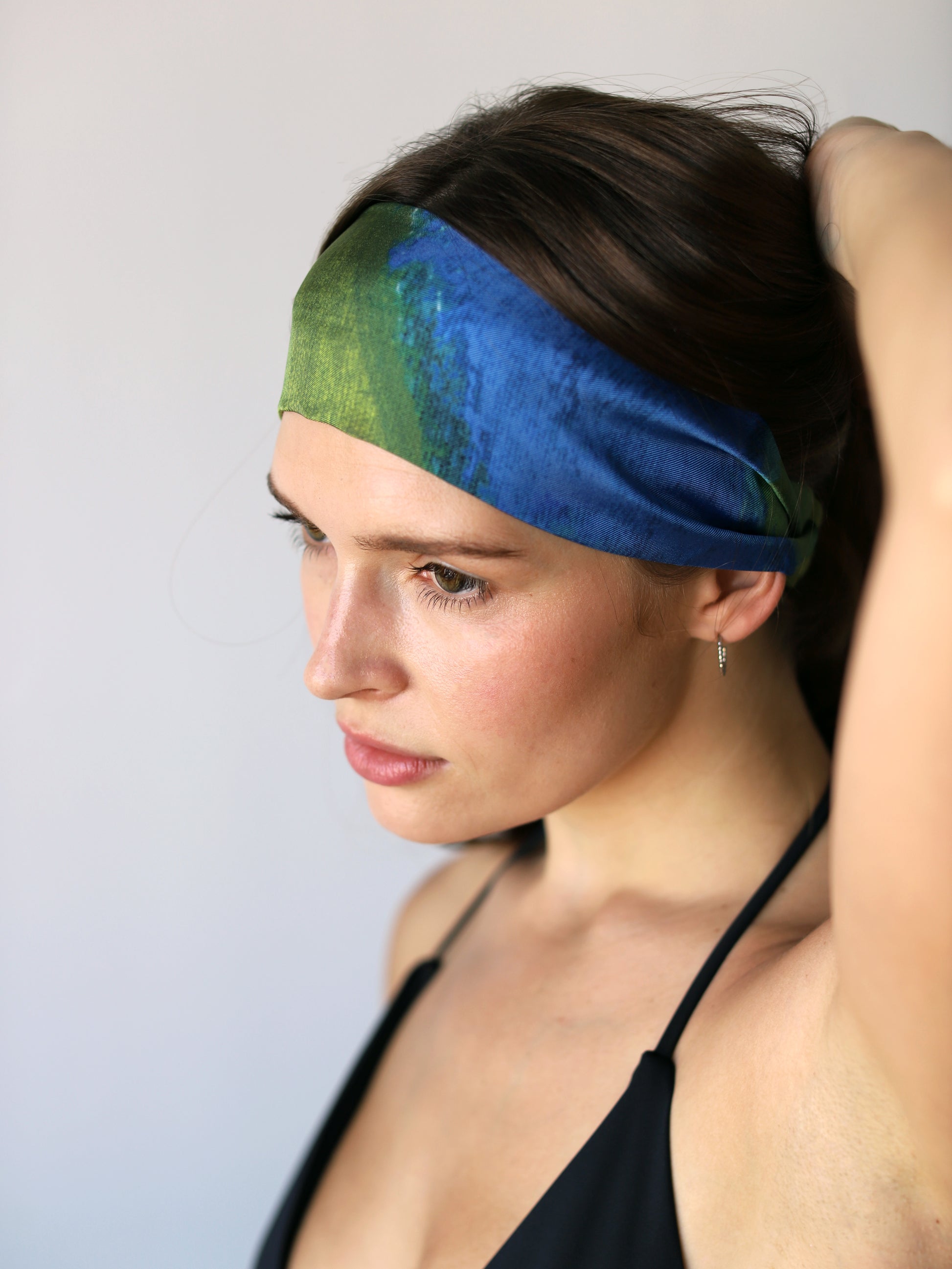 Blue Nude ~ Slow Fashion Brand - Solange Wide Headband in Ocean Silk
