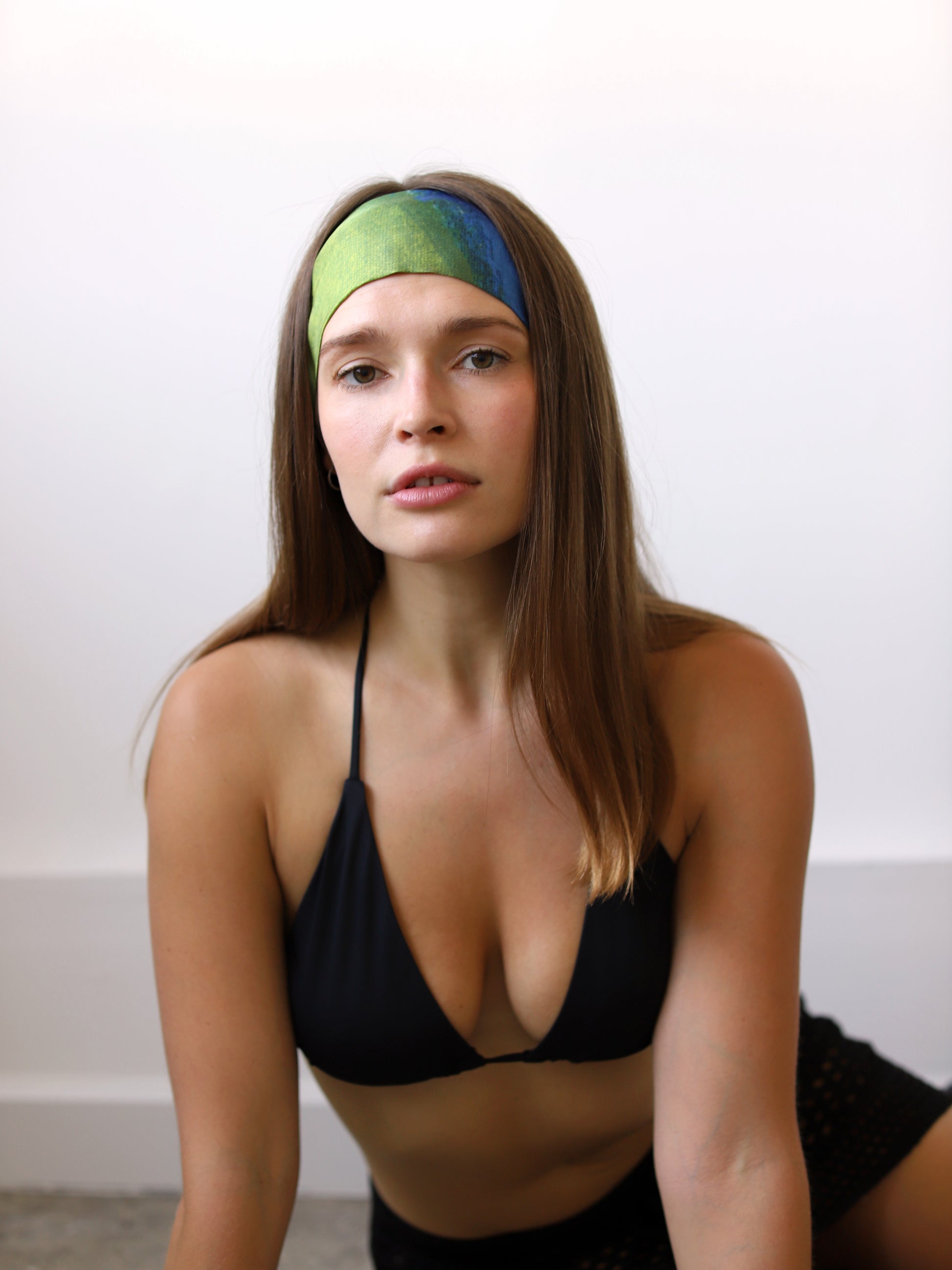 Blue Nude ~ Slow Fashion Brand - Solange Wide Headband in Ocean Silk