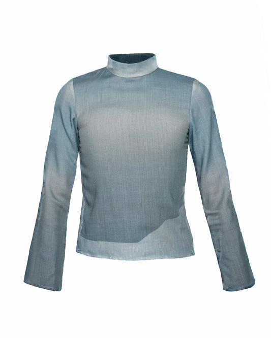 Blue Nude ~ Slow Fashion Brand - Borealis Wool Mock Neck Top