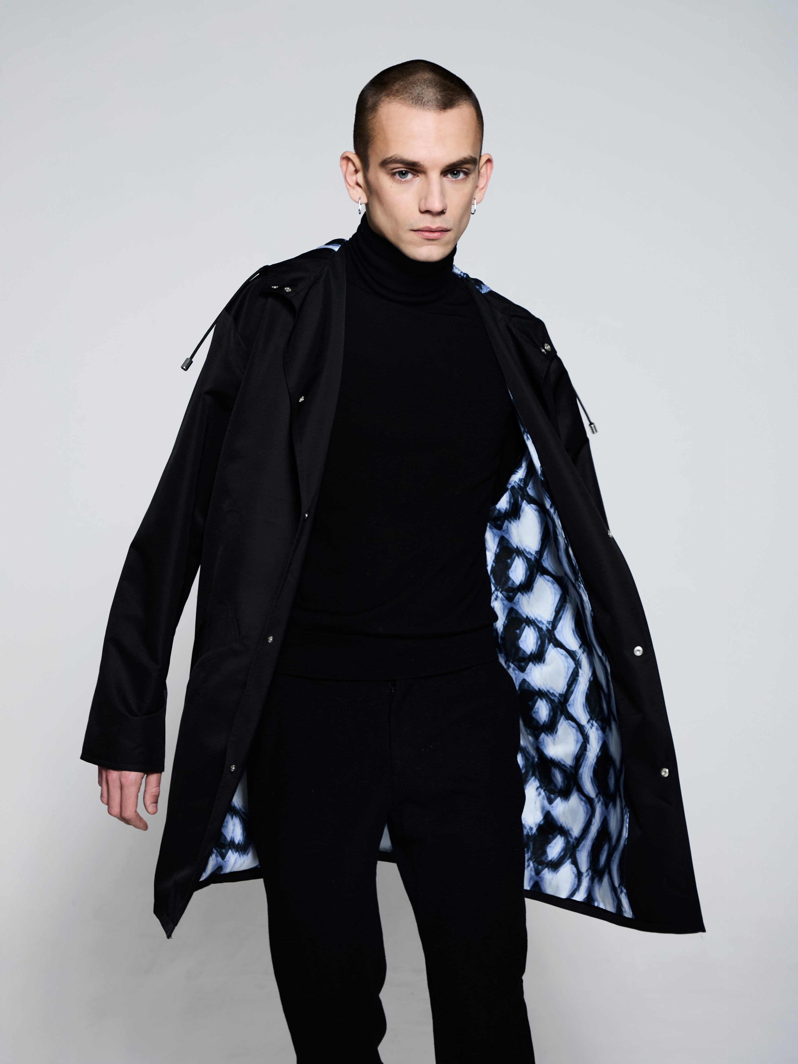 Blue Nude ~ Slow Fashion Brand - Arctic Optic Hooded Raincoat