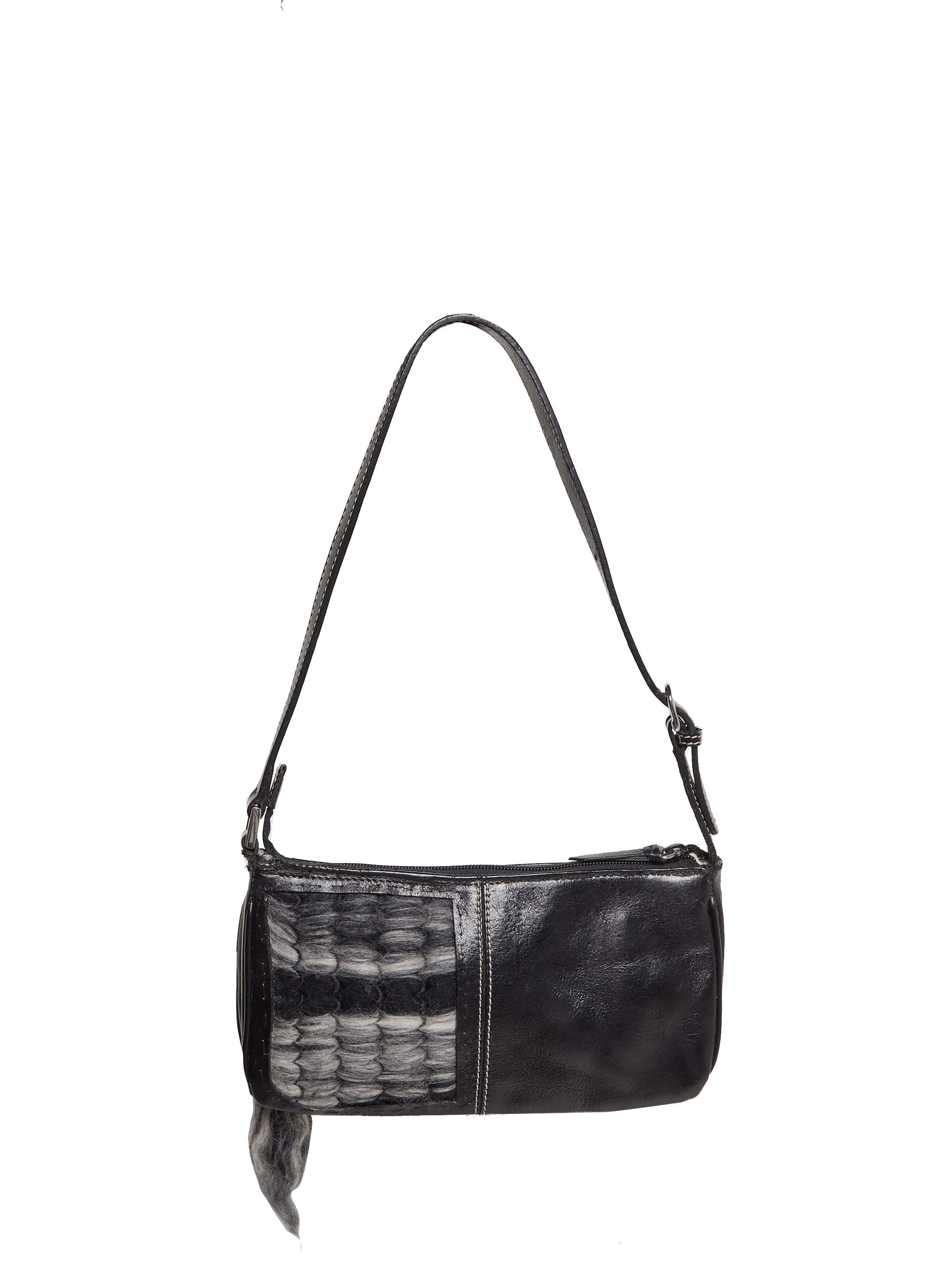 Atlas Merino Wool & Leather Upcycled Mini Pouchette Bag