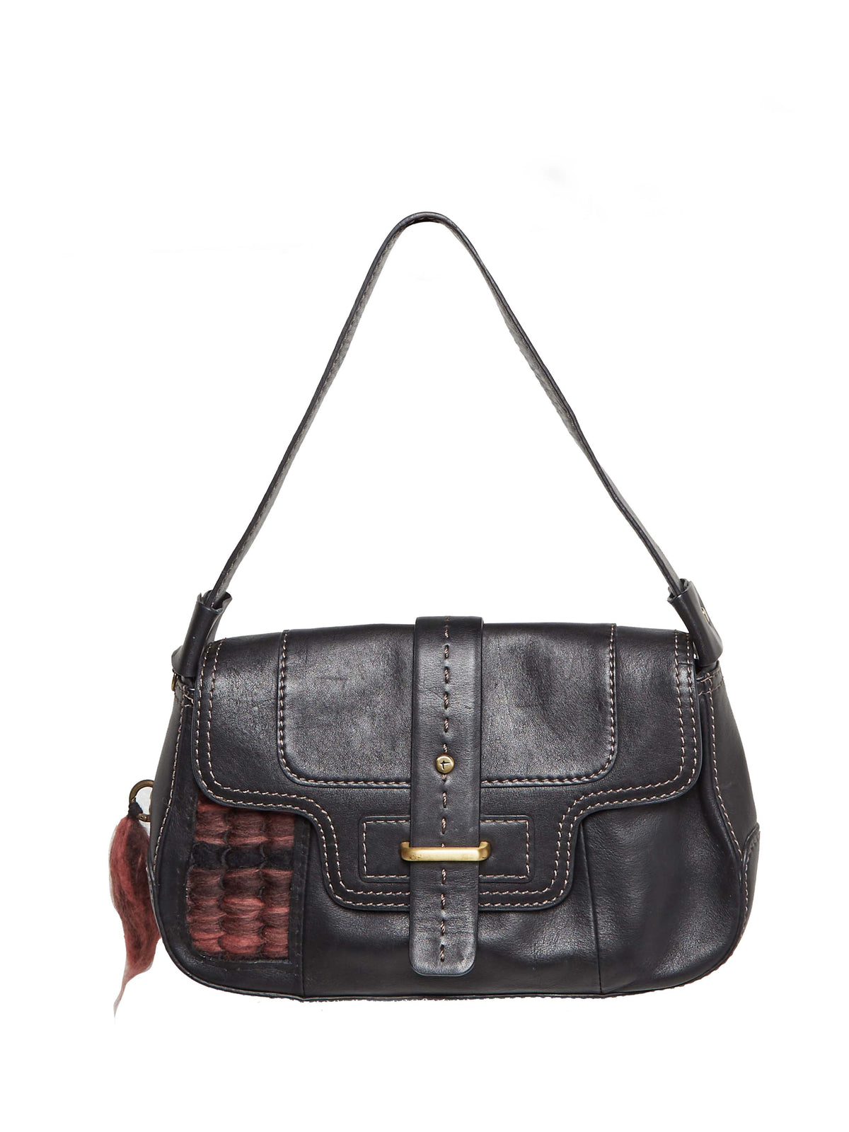 Zagora Merino Wool & Leather Upcycled Flap Bag