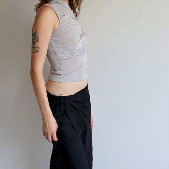 Blue Nude ~ Slow Fashion Brand - Obscura Wrap Tie Skirt in Pitch Black