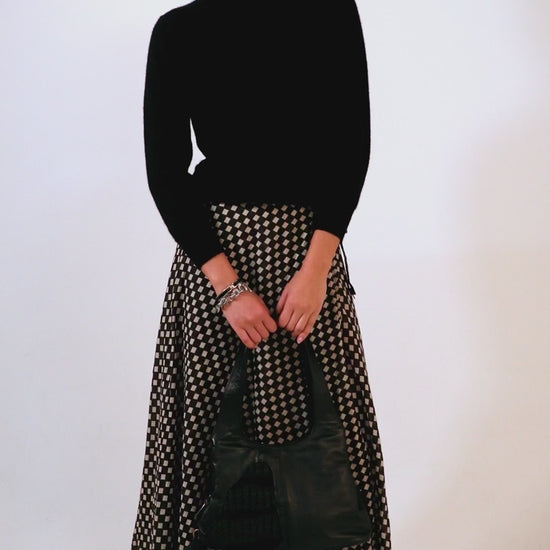 Blue Nude ~ Slow Fashion Brand - Asmun Merino Wool & Leather Triangle Shoulder Bag