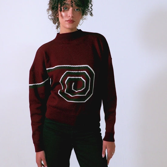 Blue Nude ~ Slow Fashion Brand - Riad Merino Wool Intarsia Mock Neck Sweater