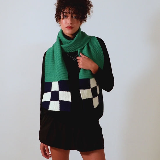 Blue Nude ~ Slow Fashion Brand - Mosaic Merino Wool & Alpaca Knit Scarf