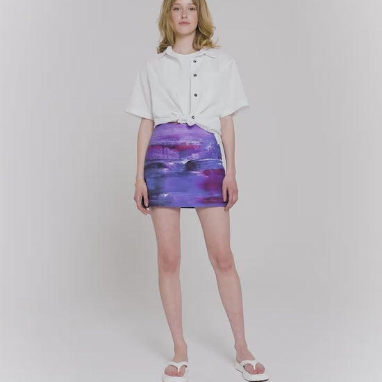 Blue Nude ~ Slow Fashion Brand - Passiflora Purple Miniskirt
