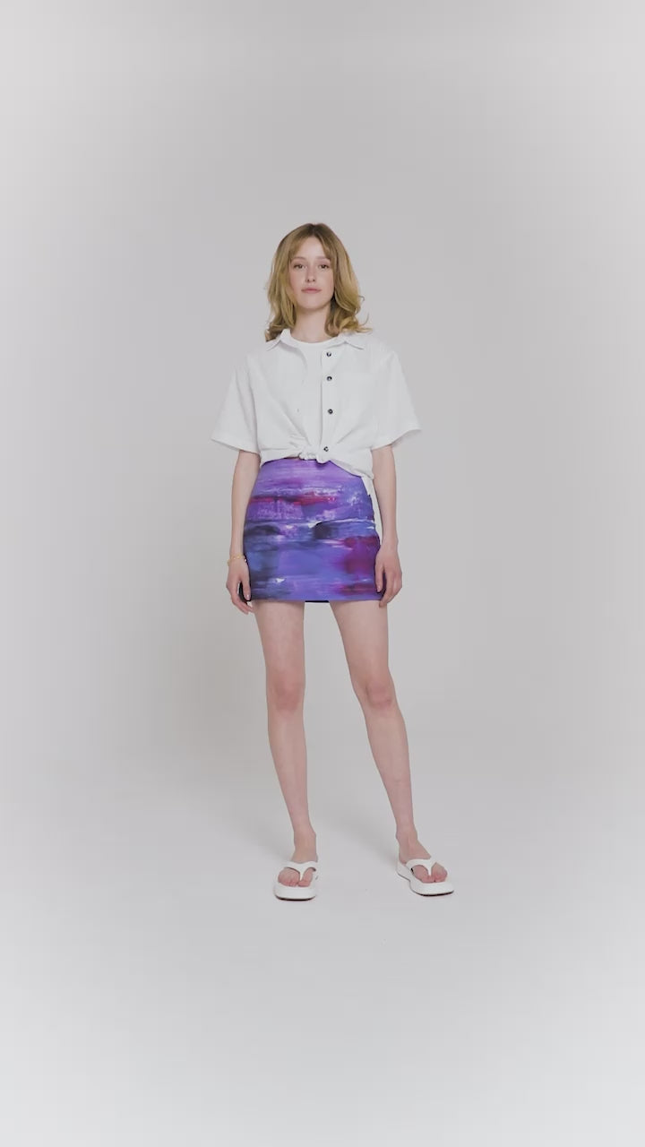 Blue Nude ~ Slow Fashion Brand - Passiflora Purple Miniskirt