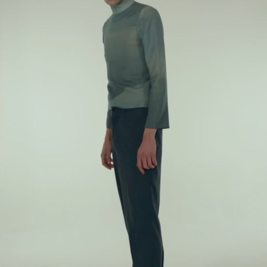 Blue Nude ~ Slow Fashion Brand - Borealis Wool Mock Neck Top