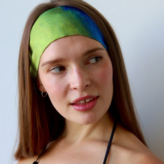 Blue Nude ~ Slow Fashion Brand - Solange Wide Headband in Ocean Silk
