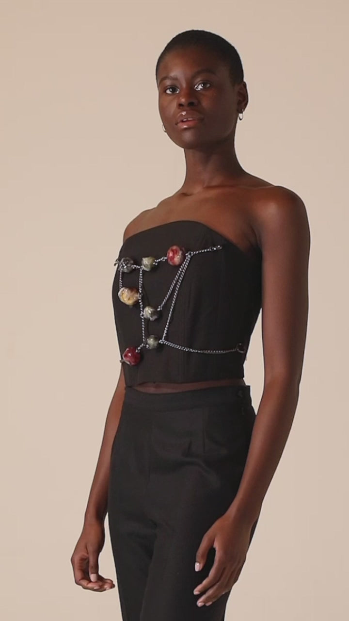 Blue Nude ~ Slow Fashion Brand - Zia Detachable Sculpture Bustier