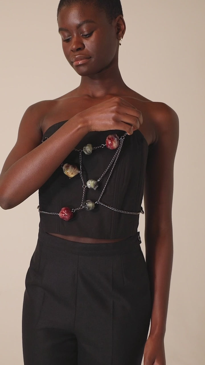 Blue Nude ~ Slow Fashion Brand - Zia Detachable Sculpture Bustier