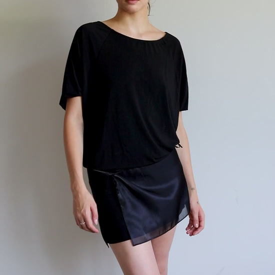Blue Nude ~ Slow Fashion Brand - Obscura Wrap Tie Skirt in Black Mirror