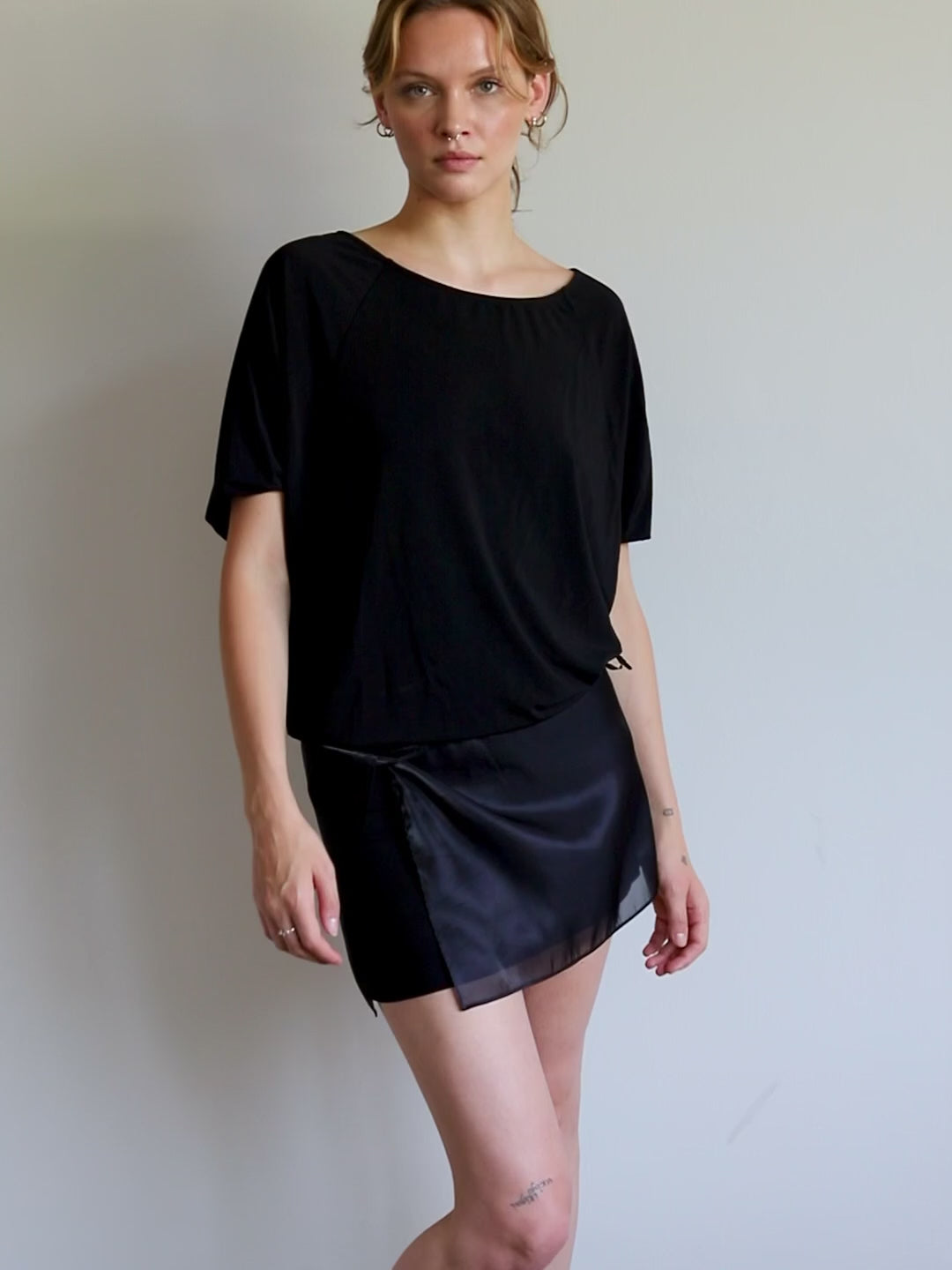 Blue Nude ~ Slow Fashion Brand - Obscura Wrap Tie Skirt in Black Mirror