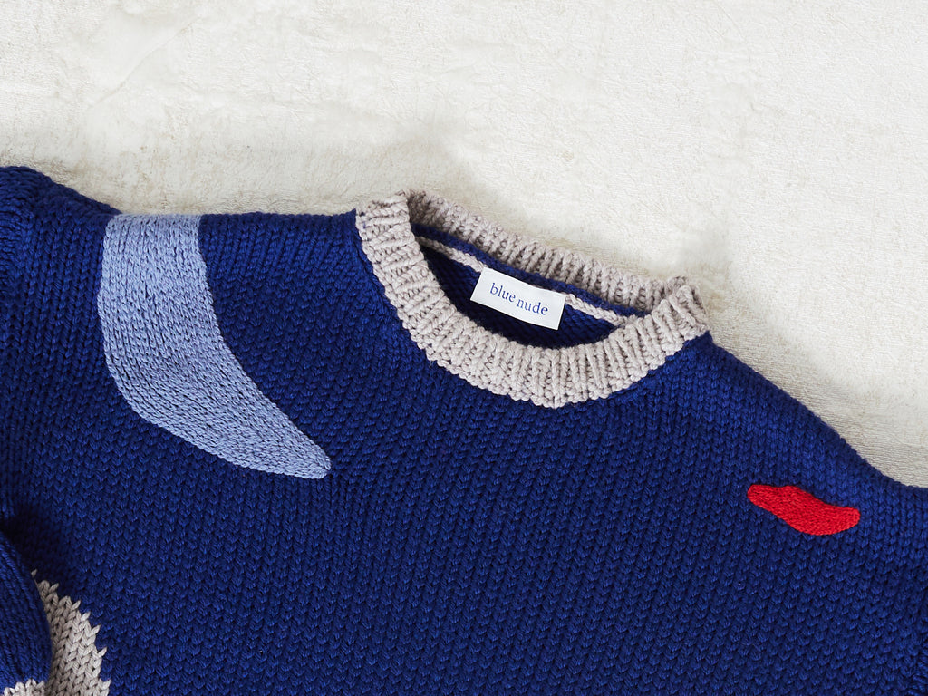 Blue Nude ~ Slow Fashion Brand - Cortes Intarsia Merino Wool Sweater