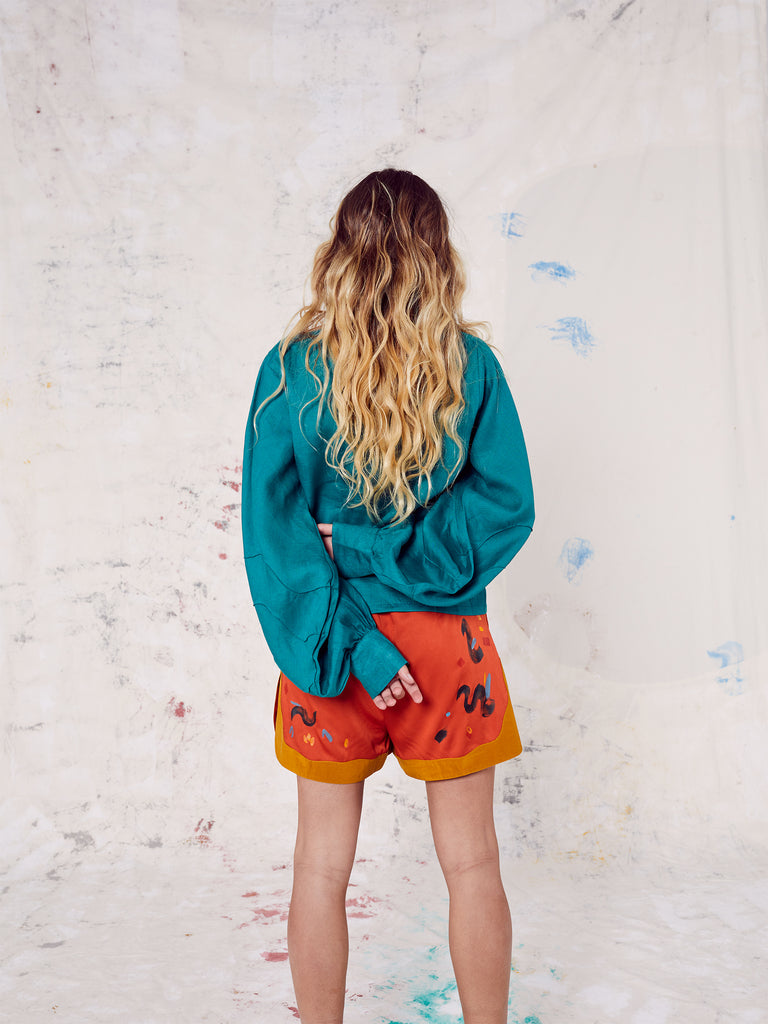 Blue Nude ~ Slow Fashion Brand - Duncan Hand-Painted Shorts